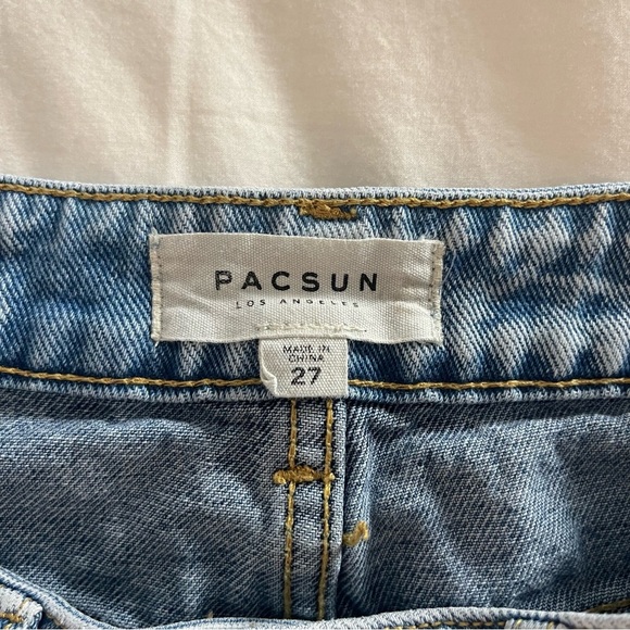 PacSun Denim Button Down Distressed Raw Edge Skirt- 27 - Picture 3 of 6